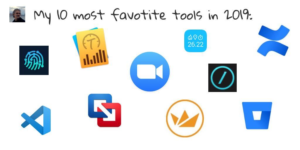 Icons of my 10 most favorite tools in 2019